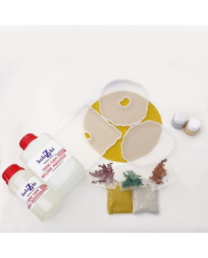 Reçine Epoksi Seti -  Bardak Altları (750ml reçine) - 32,33,251