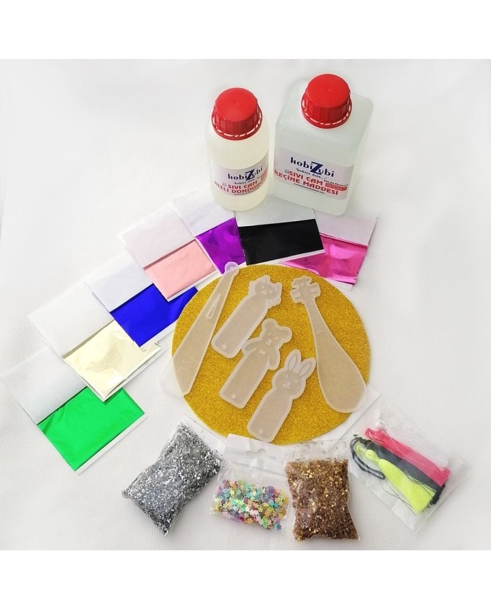 Reçine Epoksi Seti - 5 Adet Kitap Ayracı Kalıbı (750ml Reçine)- 151.152.153.351.352