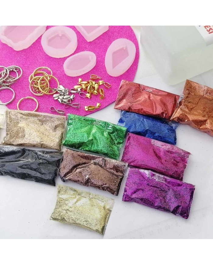 Reçine Epoksi Seti - Anahtarlık Kalıpları (375ml reçine) - E13.E1.E15.A20.A11