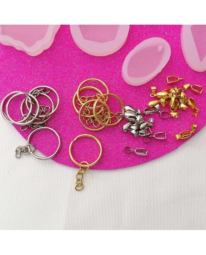 Reçine Epoksi Seti - Anahtarlık Kalıpları (750ml reçine) - E15.A3.A11.E12.417