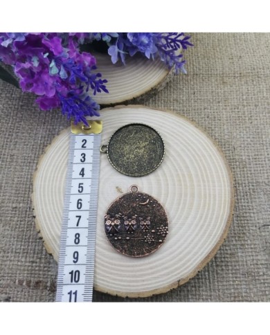 Kolye Ucu - Yuvarlak (arkası baykuş desenli)