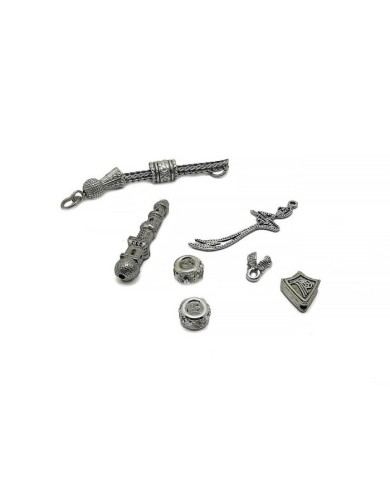 Tesbih Seti Gümüş Kılıç Figürü Model - 1 Set