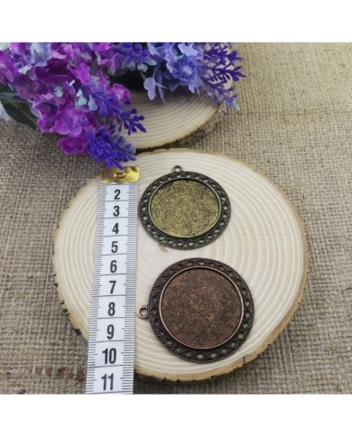 Kolye Ucu - Kenarı Şekilli Eskitme Yuvarlak Antik Sarı