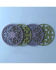 Bardak Altı Reçine Epoksi Kalıp - Nihale -  Çiçek Motifli - 1005