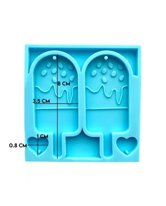 Reçine Epoksi Kalıp - Kolye Küpe Ucu Dondurma -Kod:994
