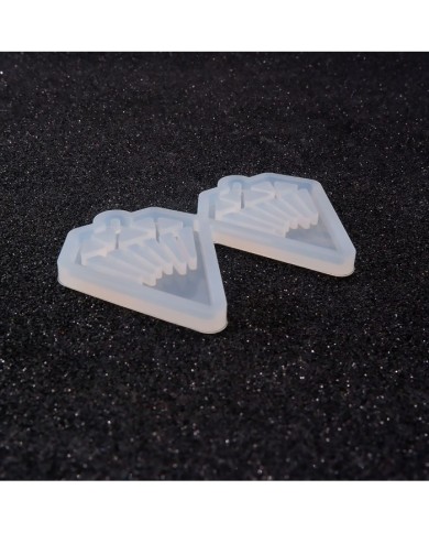 Reçine Epoksi Kalıp - İkili Kolye Küpe Ucu Elmas -Kod:987