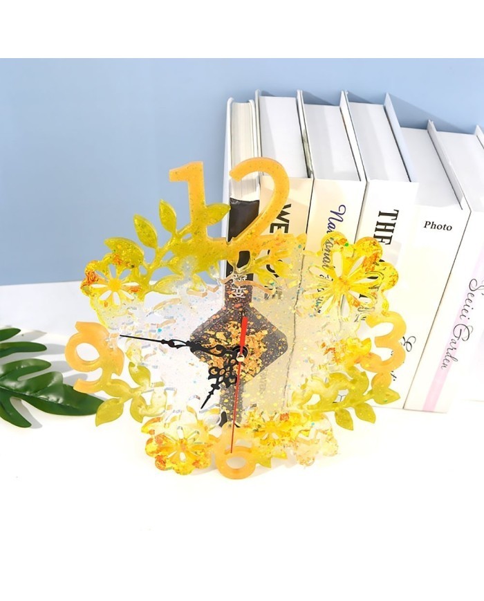 Reçine Epoksi Kalıp - Motifli Saat Kalıbı - 32x34 cm - 1003