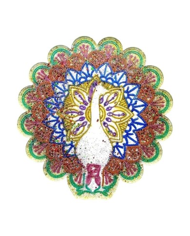 Reçine Epoksi Kalıp - Tavus Kuşu Bardak Altı Nihale - 993