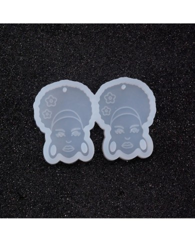 Reçine Epoksi Kalıp - İkili Kolye Küpe Ucu Kadın Motif - 989