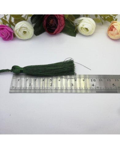 10 Adet - 7-8 cm İpek Püskül - koyu yeşil