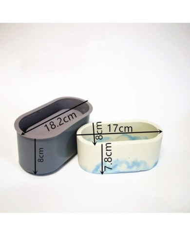 Oval Silikon Beton Saksı Kalıbı