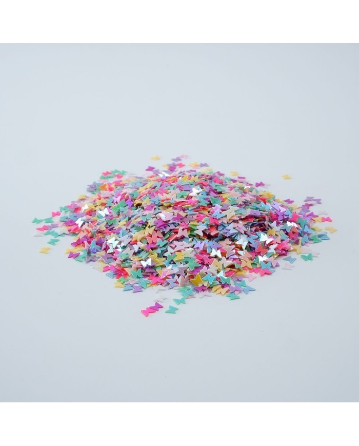 Mini Kelebek Renkli Pul Paketi - 5 gram - Epoksi Süsleme Pulu - 5mm