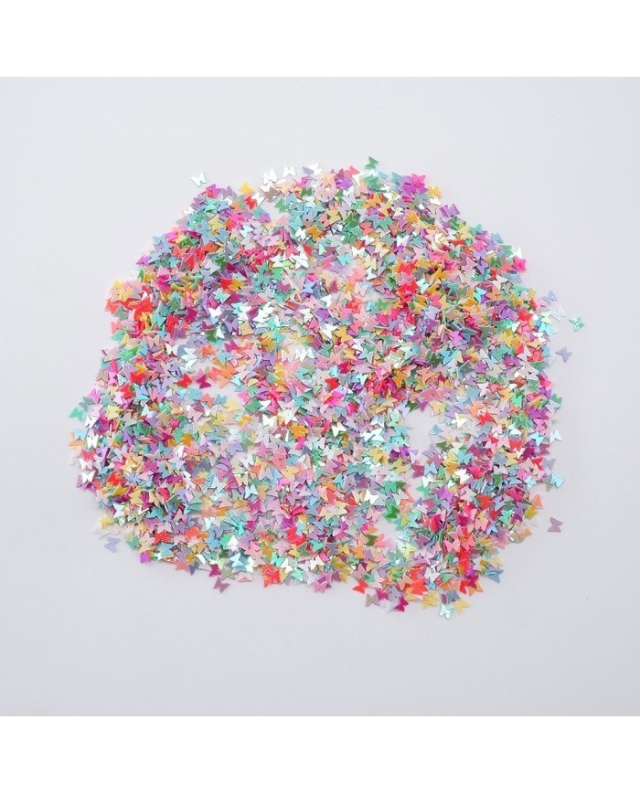 Mini Kelebek Renkli Pul Paketi - 5 gram - Epoksi Süsleme Pulu - 5mm