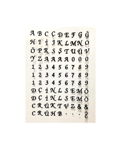 Epoksi Asetat  Harf - Siyah - 5 Adet