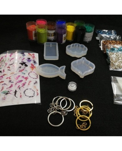 Anahtarlık ve Takı Reçine Epoksi Seti - Boya Seçmeli  - A04