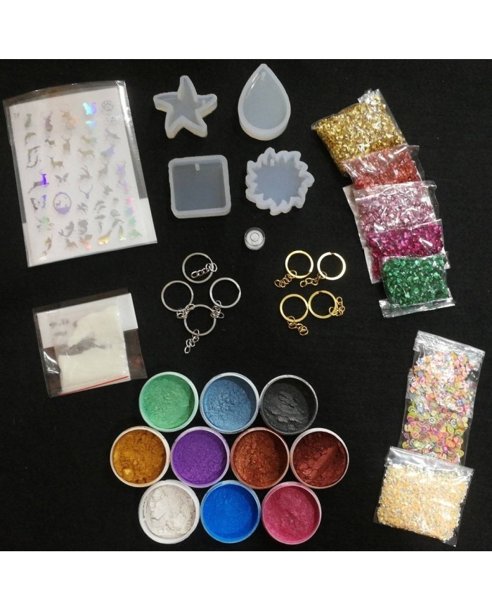 Anahtarlık ve Takı Reçine Epoksi Seti - Boya Seçmeli  - A07