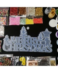 Yılbaşı Merry Chrıstmas Reçine Epoksi Seti - Boya Seçmeli  - A132