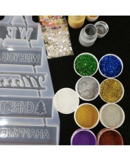 Yılbaşı Merry Chrıstmas Reçine Epoksi Seti - Boya Seçmeli  - A134