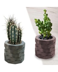 Geometri Motif Beton Saksı Silikon Kalıp - 163