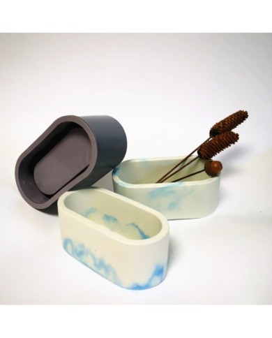 Oval Silikon Beton Saksı Kalıbı