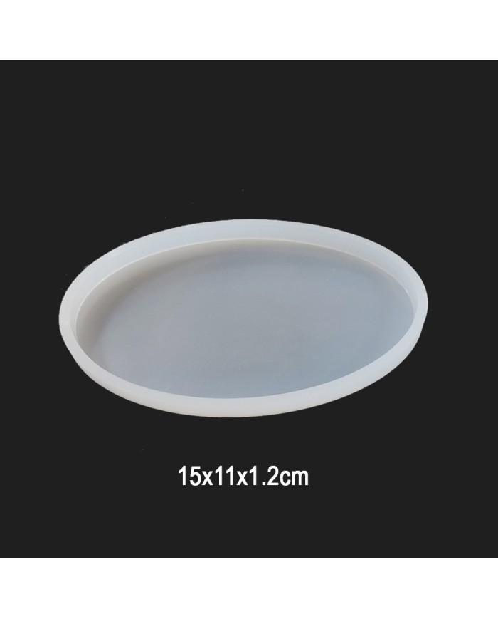Bardak Altı Oval şekli Reçine Epoksi Kalıp 15 x 11 x 1.2 cm - Kod:183