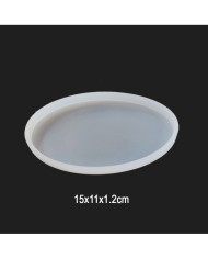 Bardak Altı Oval şekli Reçine Epoksi Kalıp 15 x 11 x 1.2 cm - Kod:183