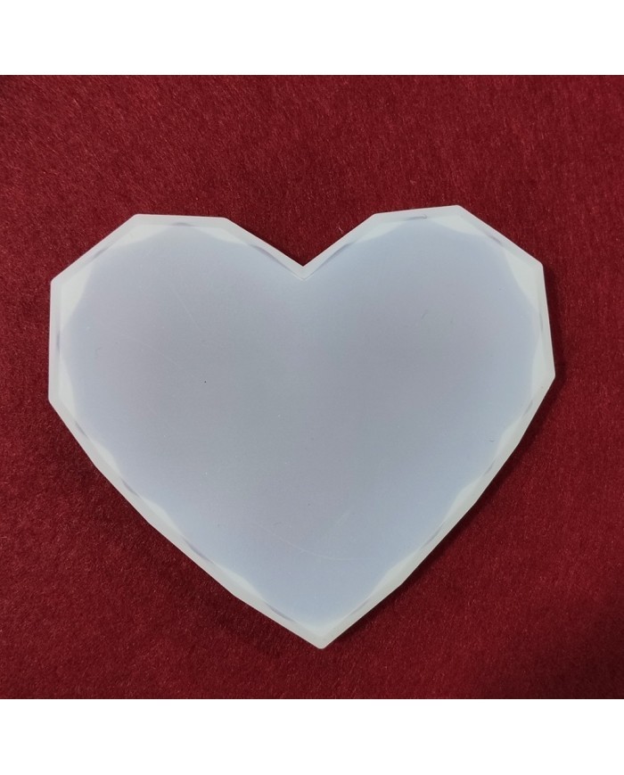 Köşeli Kalp Şeklinde  Reçine Epoksi,Mum,Sabun Kalıbı-Kod:31
