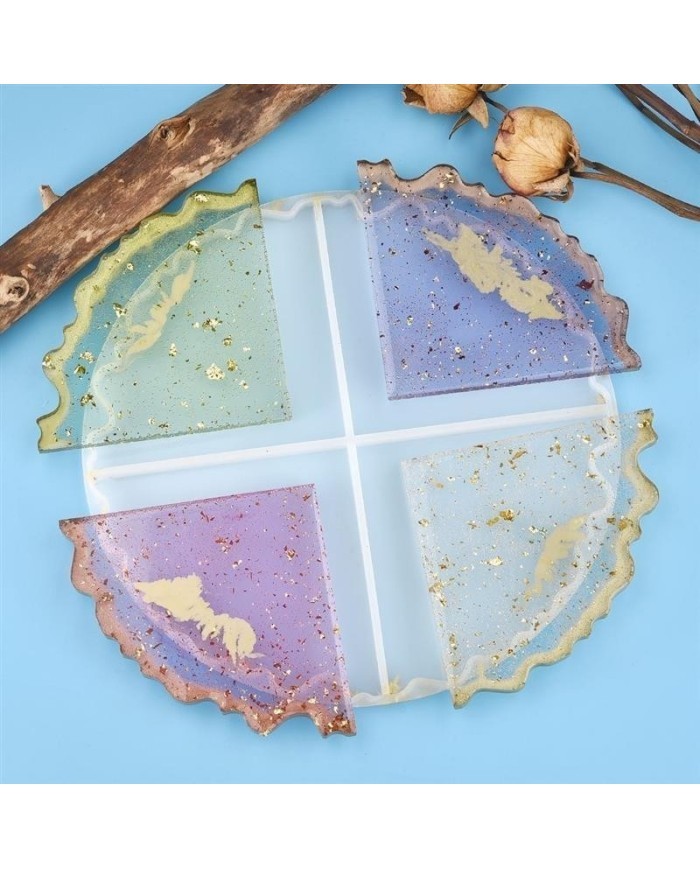 4'Lü Bardak Alti Reçine Epoksi Kalıp -Kod:225