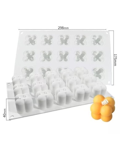 Çoklu Bubble Mum Silikon Kalıbı 15 Li Küçük Boy