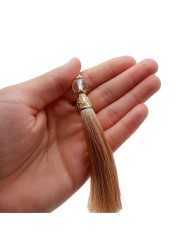 100 Adet - Boncuklu Püskül Bej - 10 cm - A