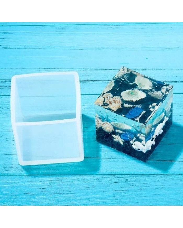 Küp Reçine Epoksi  Silikon Kalıp - Büyük - 6,5'a 6,5cm- Kod:239