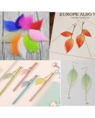 Kumaş Yaprak -Bej - 3 Adet