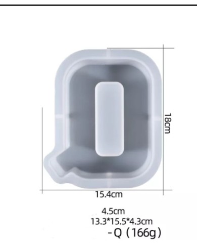 Büyük Reçine Epoksi Silikon Kalıp  Big  Boy Harf  - Q