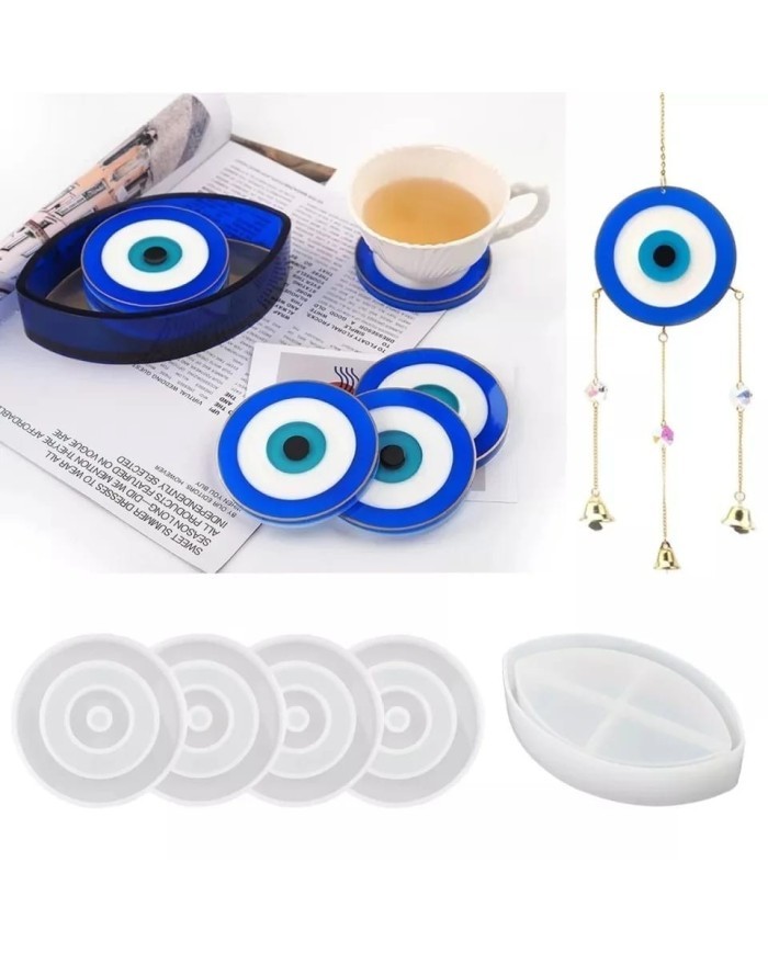 Bardak Altı Nazar Değmesin Muhabbete  Epoksi Reçine Silikon Kalıp-Kod:1010-B