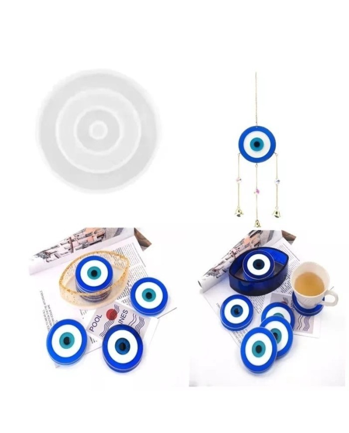 Bardak Altı Nazar Değmesin Muhabbete  Epoksi Reçine Silikon Kalıp-Kod:1010-B