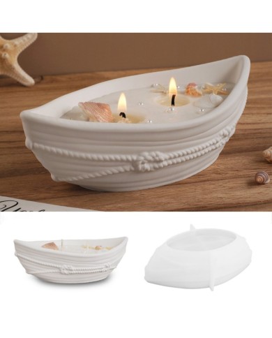 Mum Gemi Silikon Kalıp - Oval Kase, Tekne, Kavanoz ve Halat Desenli Epoksi Reçine ve Alçı Kalıbı-Kod: 1260