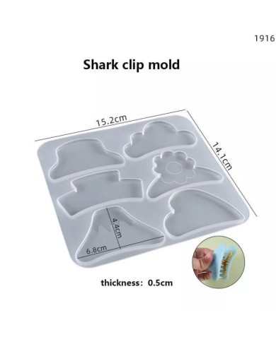 Timsah Ağızlı Epoksi Reçine Silikon 6  Tokalı Set- Kod:1033