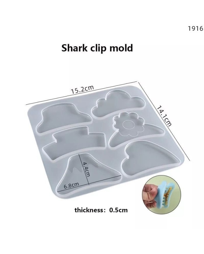 Timsah Ağızlı Epoksi Reçine Silikon 6  Tokalı Set- Kod:1033