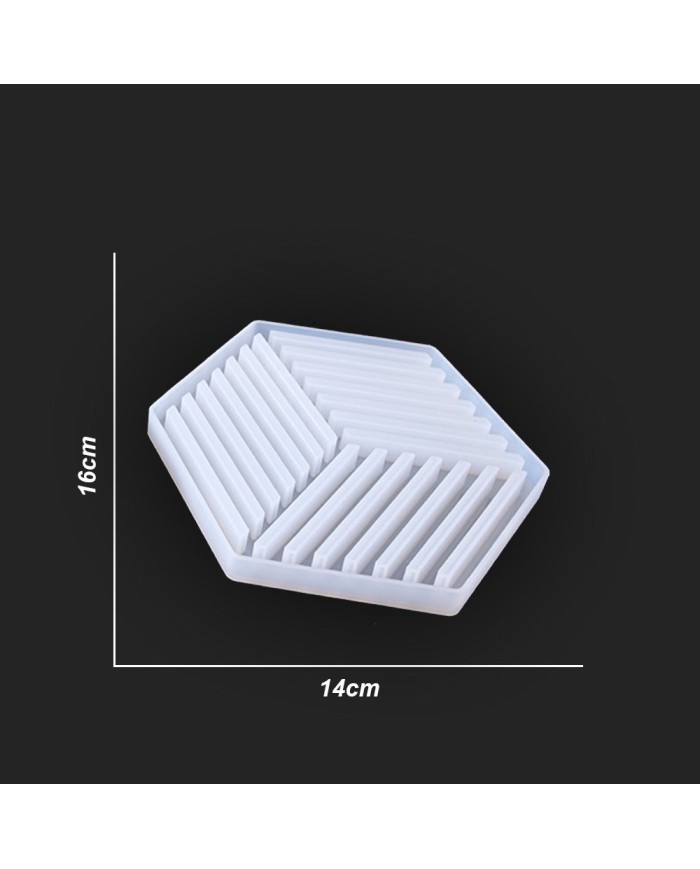 Beton ve Epoksi Silikon Bardak Altı Kalıbı - Altıgen -Kod:194