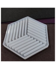 Beton ve Epoksi Silikon Bardak Altı Kalıbı - Altıgen -Kod:194