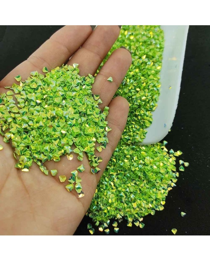 Üçgen Pul Kırığı - Parlak Fosfor Yeşil 25 gr