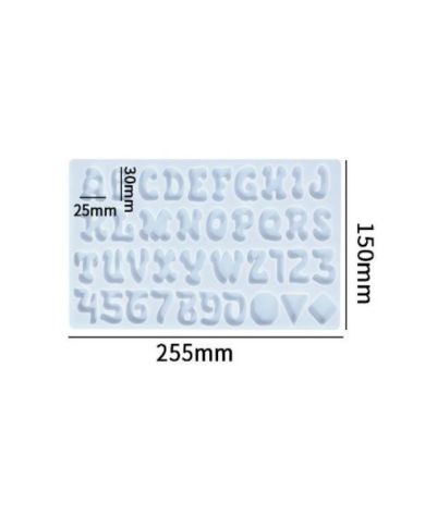 harf  silikon kalıp - 255x150 mm-Kod:382 harf  silikon kalıp - 255x150 mm-Kod:382