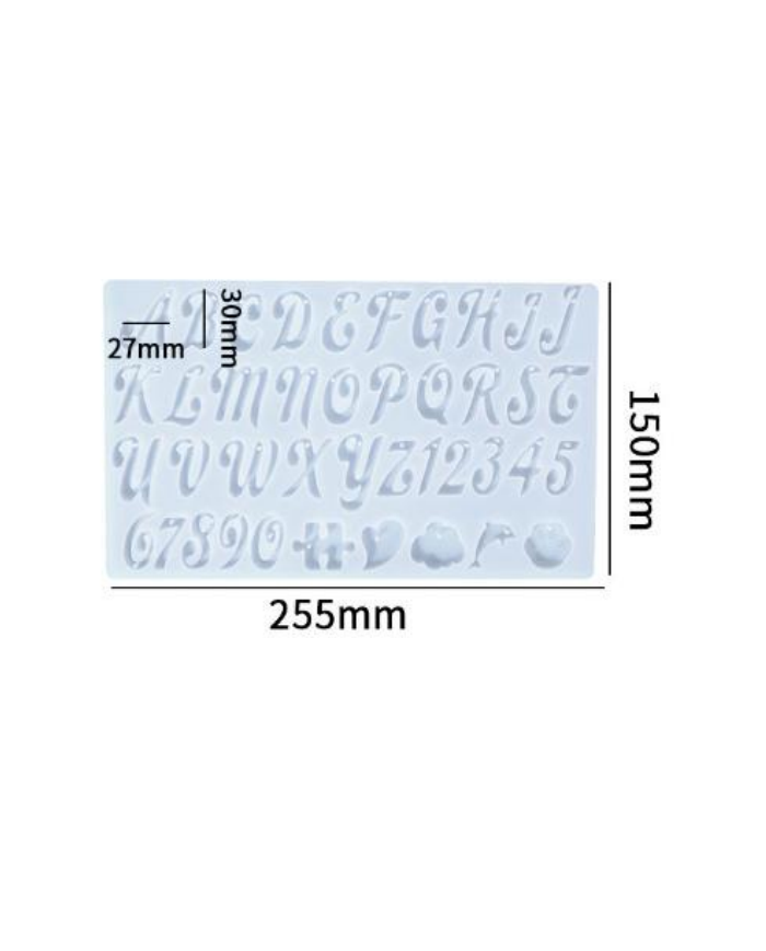 Harf Silikon Kalıp - 255x150 mm-Kod:381 Harf Silikon Kalıp - 255x150 mm-Kod:381