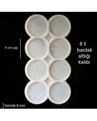 8li Bardak Altı - Hobi Silikon Kalıbı  SN25 - Kod: 8li Bardak Altı - Hobi Silikon Kalıbı  SN25 - Kod:
