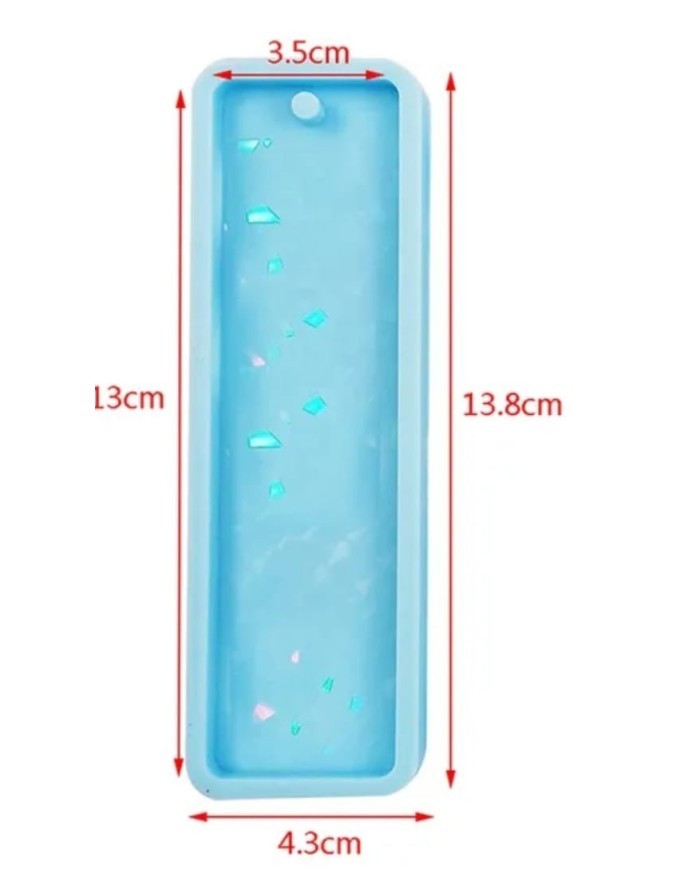 Dikdörtgen Hologram Görüntülü Kitap Ayracı- Hobi Silikon Kalıbı -Kod:442