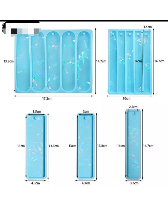 Dikdörtgen Hologram Görüntülü Kitap Ayracı- Hobi Silikon Kalıbı -Kod:442