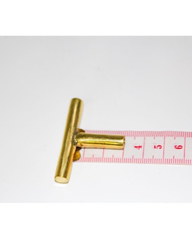 1 Adet -  Pirinç Kaplama Vidalı Tepsi Kulpu - T Model