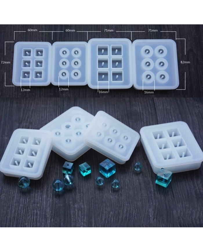 Reçine Epoksi Kalıp 16mm  Kare Boncuk -Kod:100