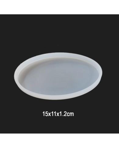 Bardak Altı Oval şekli Reçine Epoksi Kalıp 15 x 11 x 1.2 cm - Kod:183