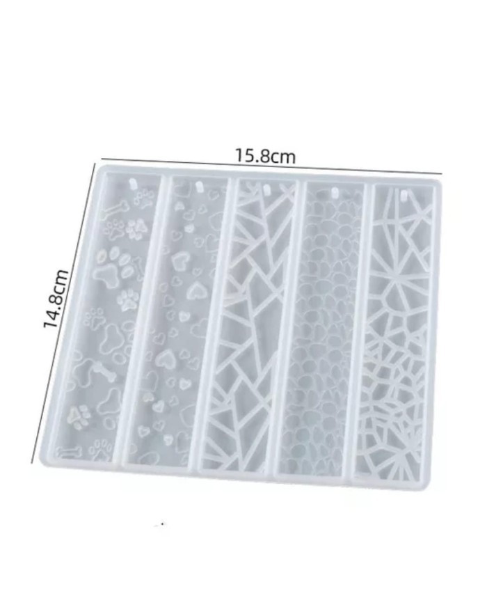 5'Lİ DESENLİ KİTAP AYRACI - EPOKSİ REÇİNE KALIP - Kod:1037